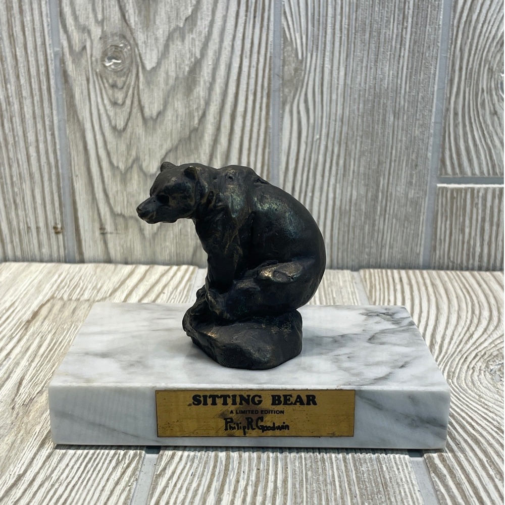 Philip R Goodwin Sitting Bear Limited Edition Sculpture Marble Base 464
